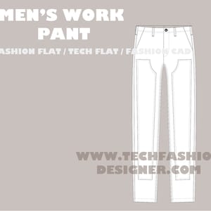 mens carpenter pants | mens work pants | fashion flat sketch, Fashion Template, Technical Drawing, Fashion Flat, Vector CAD