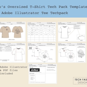 Pacchetto tecnico di magliette oversize da uomo: modello di design streetwear (S-XXXL) (download digitale)