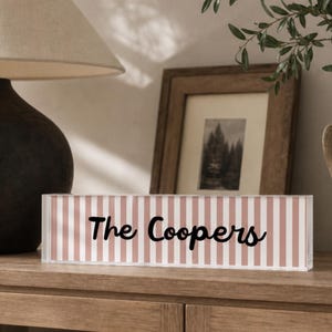 Personalized Acrylic Family Name Sign for Entryway Decor Gift Custom Newlywed Gift Idea for Daughter from Grandma Console Table Decor Sign