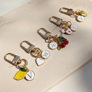 Custom Initial Keychain Trendy Purse Charm Personalized Bag Accessory for Handbag Keychain Diaper Bag Tag Gift for Holiday Stocking Stuffer