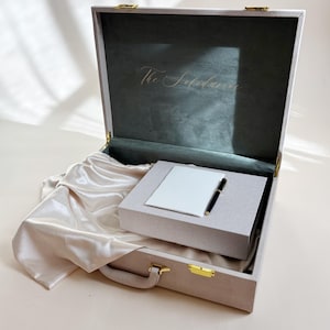 Personalized Keepsake Luggage Trunk Gift for Newlyweds Married Couple Luxury Gift for Wedding Keepsake Storage Trunk Wedding Photo Box