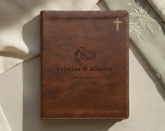 Engraved NIV Keepsake Wedding Bible Personalized Guestbook Alternative Christian Wedding Engagement Gift for Future Mr and Mrs Luxury Gift