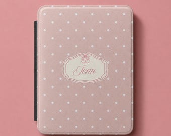 Personalized Name Kindle Protective Case with Handle Strap Pink Coquette Custom Name Kindle Paperwhite 7 Tablet Preppy Kindle Table Holder