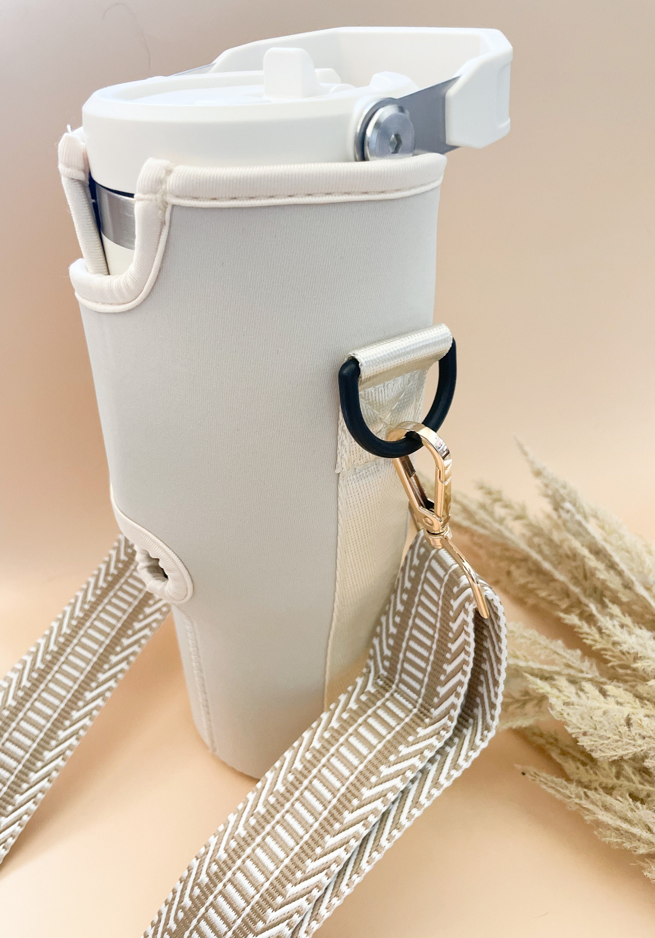 Water Bottle Holder With Strap Pouch And Handle, Fits Stanley