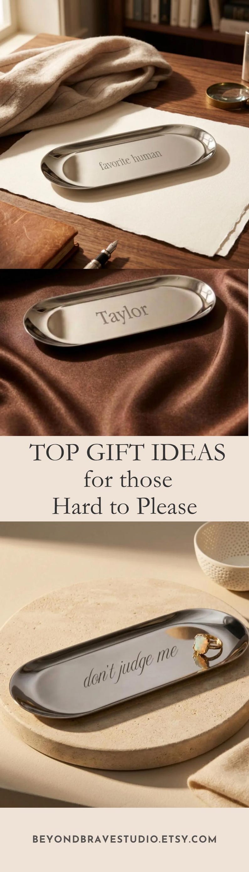 Personalized Ring Silver Dish Jewelry Trinket Ring Dish Custom Keepsake Engraved Monogram Catchall Vanity Nightstand Tray Bridesmaid Gift afbeelding 15