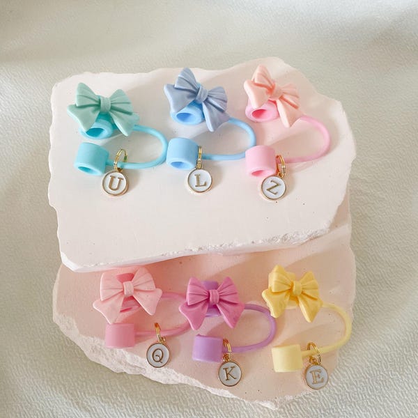 40 oz Quencher Cup Accessory Straw Charm Simple Modern Bow Charm Straw Cap Topper for 30 Straw Topper Accessories Christmas Stocking Stuffer