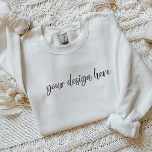 White Mockup Gildan 18000 Crewneck Mockup Gildan Crewneck Mockup Gildan 18000 White Sweatshirt Mockup Gildan 18000 Sleeve Mockup Sweater