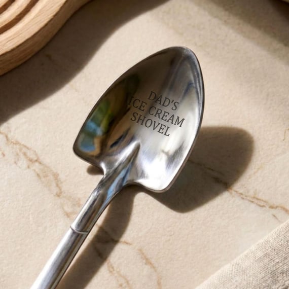 Personalized Ice Cream Grandpa Spoon Engraved Stainless Steel Dessert Shovel Spoon Unique Gift for Dad Fathers Day Sentimental Gift Idea
