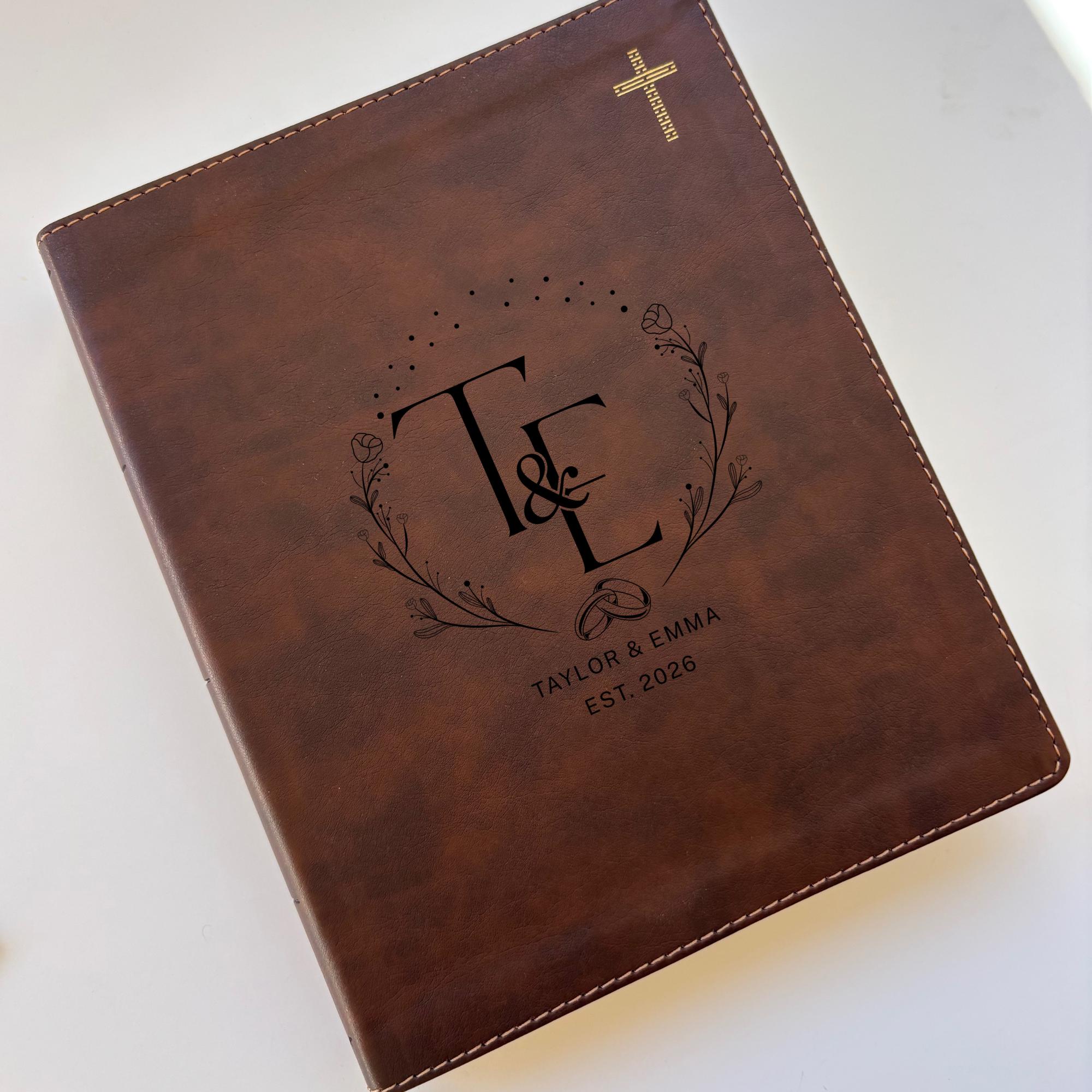 Leather Guest Book Personalized Vow Renewal Journal Custom Engraved Guestbook Elopement Signature Album Vow Keepsake Rustic Ceremony