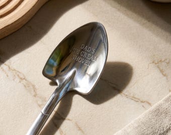 Personalized Ice Cream Grandpa Spoon Engraved Stainless Steel Dessert Shovel Spoon Unique Gift for Dad Fathers Day Sentimental Gift Idea