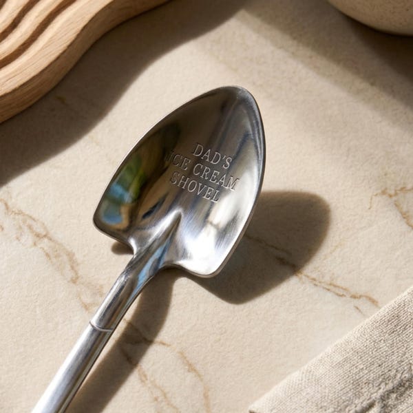 Personalized Ice Cream Grandpa Spoon Engraved Stainless Steel Dessert Shovel Spoon Unique Gift for Dad Fathers Day Sentimental Gift Idea