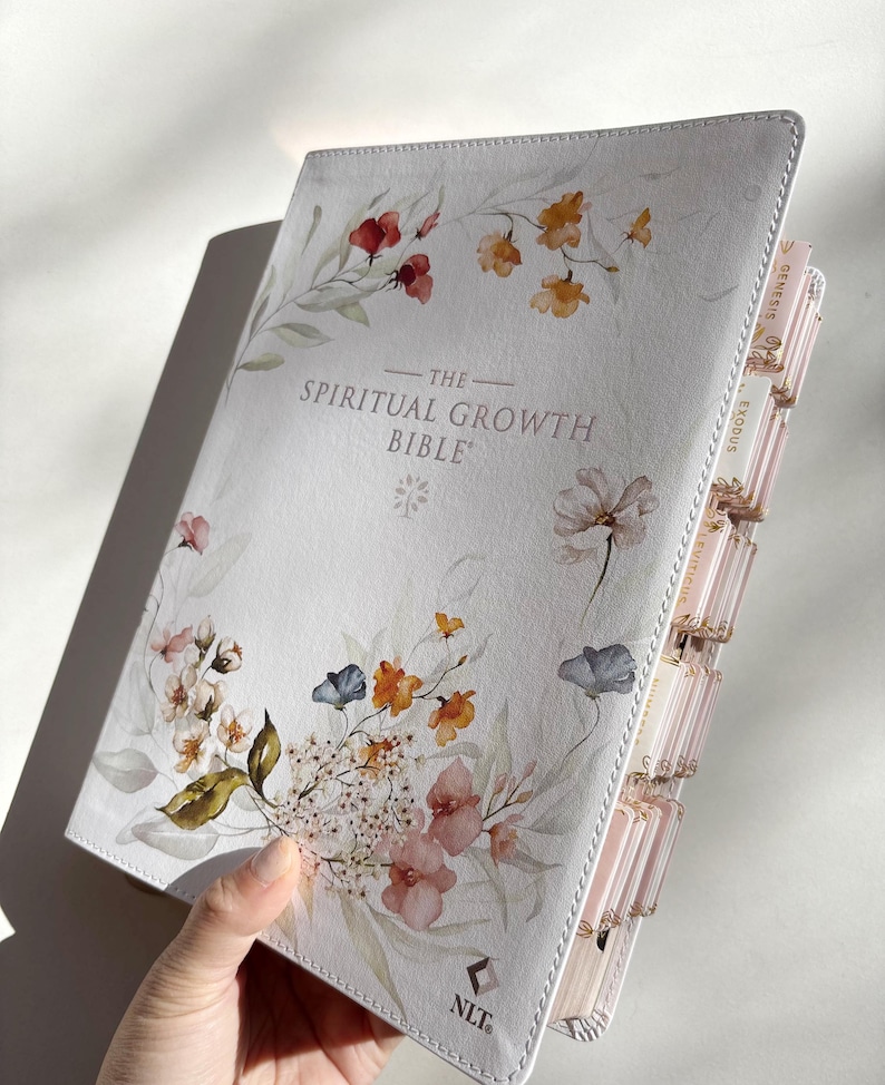 Floral NLT Tabbed Holy Bible for Gift for Christian New Living Testament Bible Study Gift for Christian Women Worship Youth Group