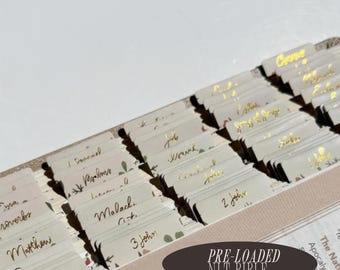 Preloaded NLT Tabbed Holy Bible for Gift for Christian New Living Testament Bible Study Guide Neutral Beige Note Taking Bible Daughter Gift