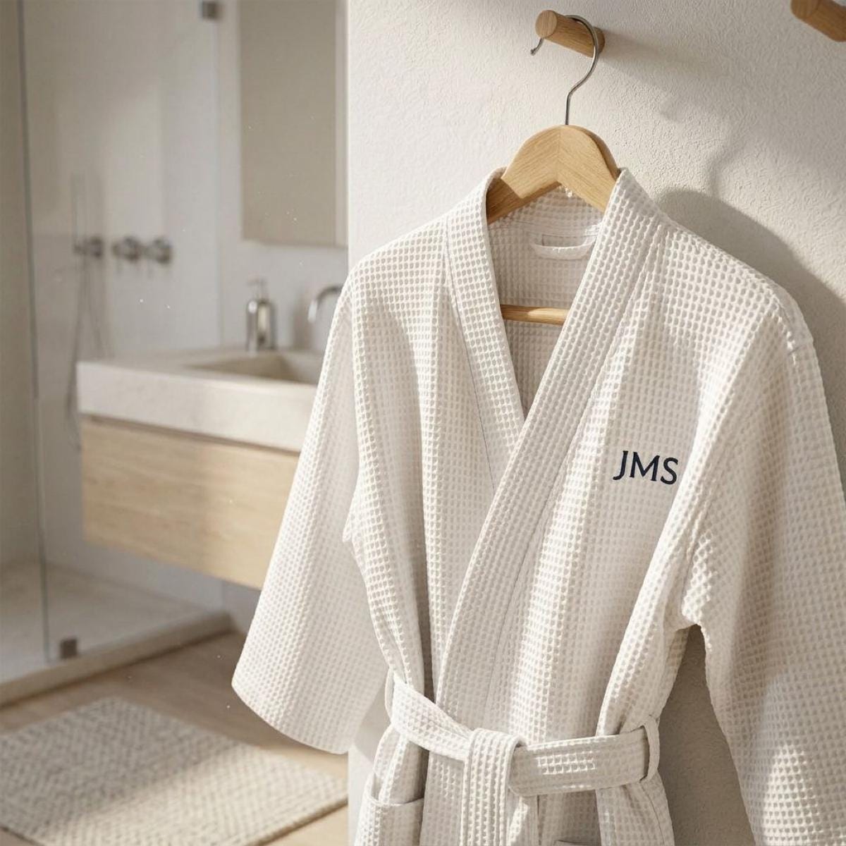 Personalized Bridal Gift Bride Getting Ready Robe Wedding Party Bridesmaid Present Custom Embroidered Cotton Kimono Spa Bathrobe Monogram
