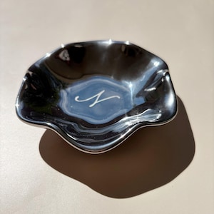 Personalized Monogram Jewelry Trinket Ring Dish Custom Ceramic Initials Earring Jewelry Tray Nightstand Small Catchall Wedding Ring Storage