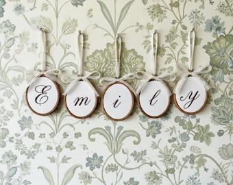 Personalized Letter Alphabet Grand Millennial Embroidered Letter Name Birthday Banner Large Group Gift for Baby Shower Nursery Room Decor