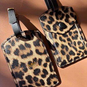 Personalized Luggage Travel Suitcase Tag Leopard Print Luggage Tag Gift for Travel Monogram Gift for Bridesmaid Proposal Cheetah Print afbeelding 15