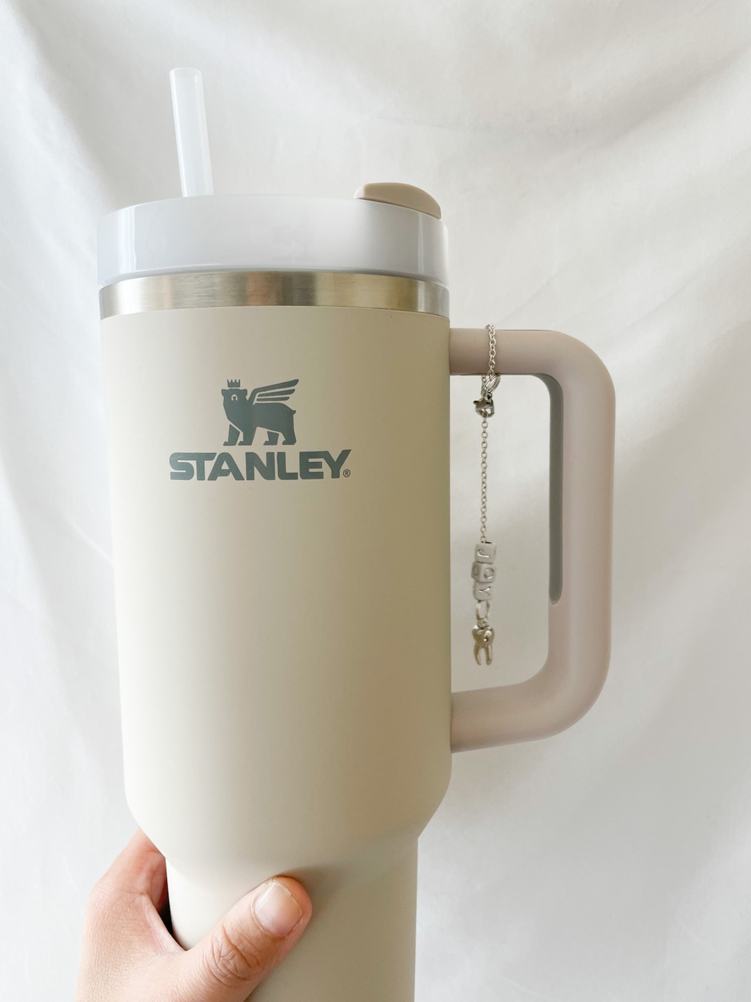 Stanley Cup Accessory | Football & Initial Charm for Tumbler Cup | Stanley Cup Charms | Tumbler Jewelry 