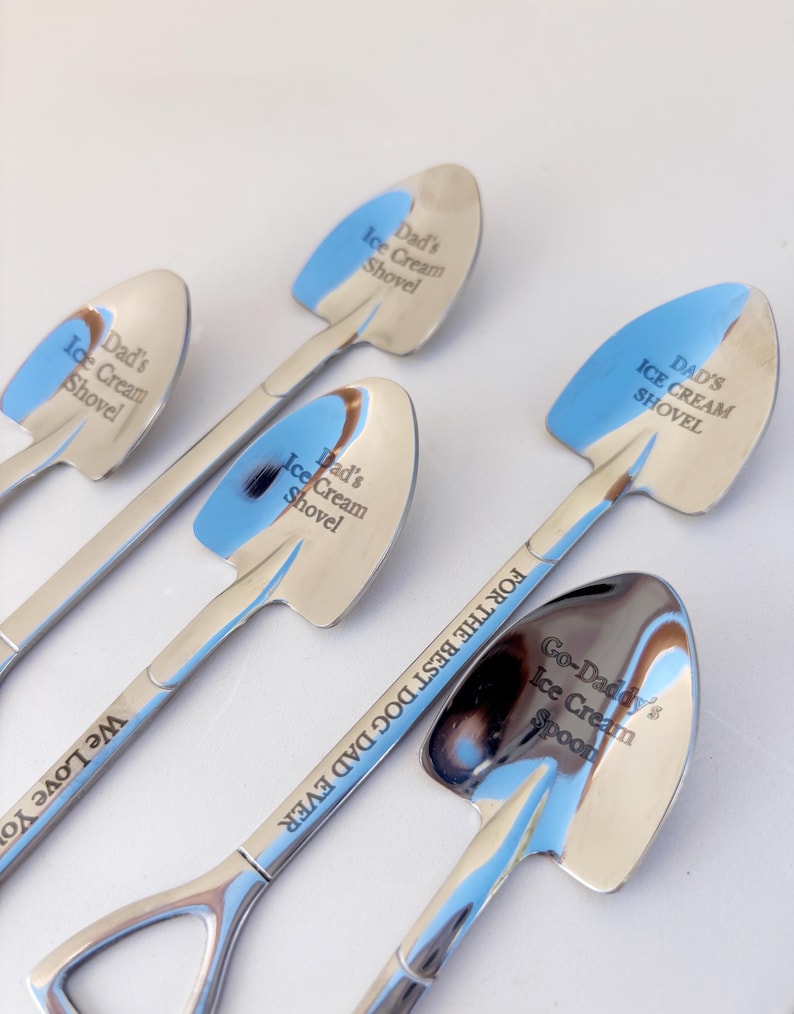 Personalized Ice Cream Grandpa Spoon Engraved Stainless Steel Dessert Shovel Spoon Unique Gift for Dad Fathers Day Sentimental Gift Idea image 12