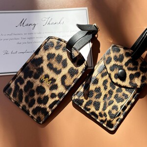 Personalized Luggage Travel Suitcase Tag Leopard Print Luggage Tag Gift for Travel Monogram Gift for Bridesmaid Proposal Cheetah Print afbeelding 13