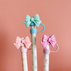 Tumbler Replacement Straw Coquette Bow Straw Cover 40 oz Replacement Straw Water Bottle Accessories for Bow Party Favor Supply Straw Supply