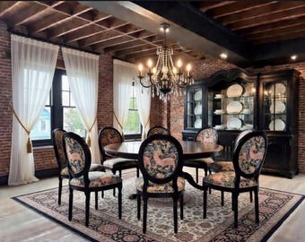 Set of 4 Custom Kitchen Chairs | Designer Fabric Upholstery | Bespoke Made to Order Seating