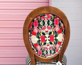 Custom Boho Chic Dining Chair | Fully Customizable with Designer Fabric of Your Choice