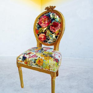 Vibrant Custom Floral Chair
