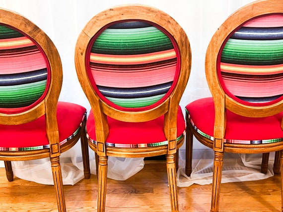 4 Boho Chic Dining Chairs - Customizable