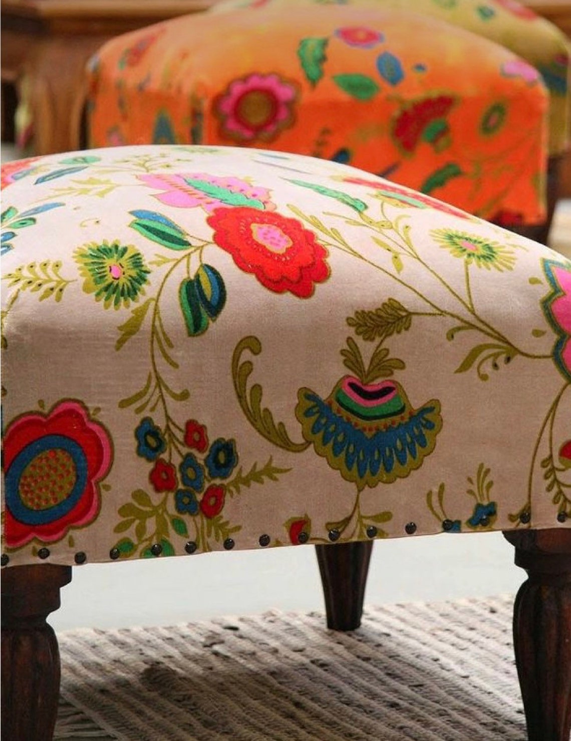Boho Chic Ottoman Customizable - Etsy