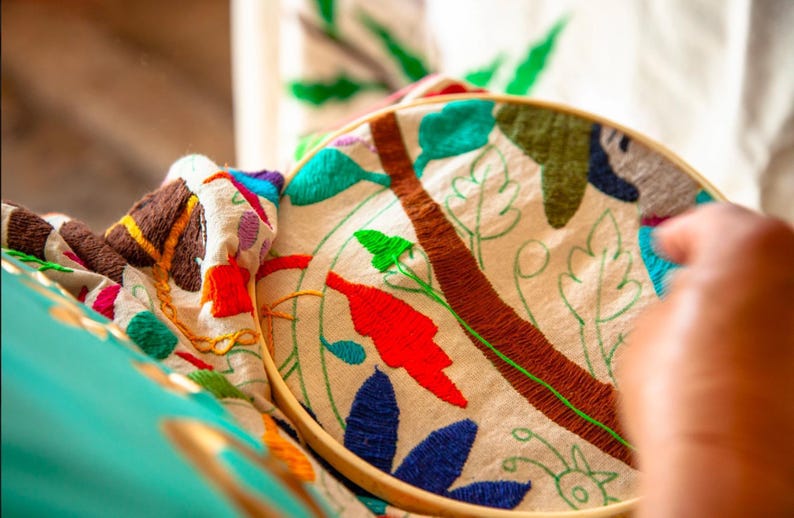 Custom Upholstered Kitchen Island Barstool | Handcrafted Artisan Seating with Mexican Textiles image 14