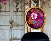 4 Eclectic Boho Dining Chairs- Includes Fabric