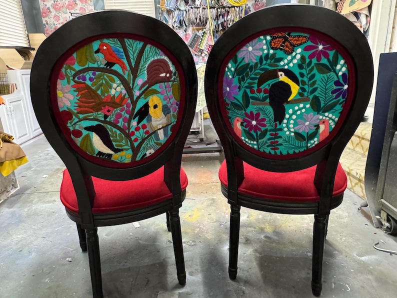 Custom Upholstered Kitchen Island Barstool | Handcrafted Artisan Seating with Mexican Textiles image 11