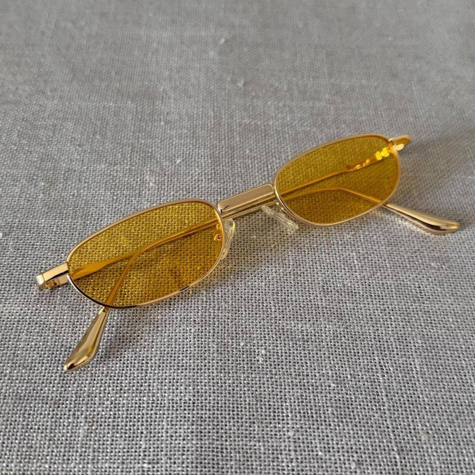 y2k sunglass 00s 黄色レンズ greeny Yellow Y2k Sunglasses - Etsy
