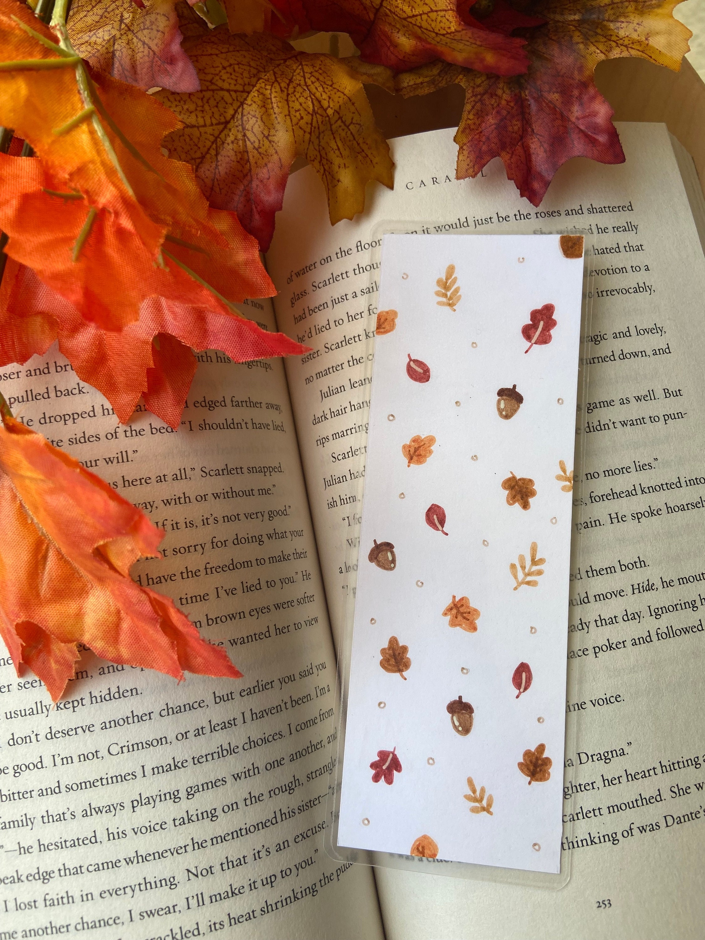 Autumn Leaves Bookmark Handmade Fall Aesthetic Reading - Etsy