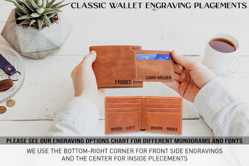 Personalized Wallet, Engraved Mens Wallet, Leather Wallet For Men, Custom Wallet For Mem, Boyfriends Gift,Valentines Day Gift, Fathers Day image 10