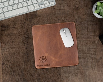 Custom Logo Mouse Pad, Personalized Office Mouse Pad, Extended Mouse Pad, Genuine Leather Desk Pad, Gaming Mouse Pad, Tech Accessories