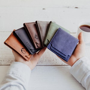 Cartera personalizada para él, regalo de cumpleaños personalizado para novio, cartera grabada para hombre, regalo para hombre, regalo de aniversario para él