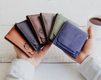 Cartera personalizada para él, regalo de cumpleaños personalizado para novio, cartera grabada para hombre, regalo para hombre, regalo de aniversario para él