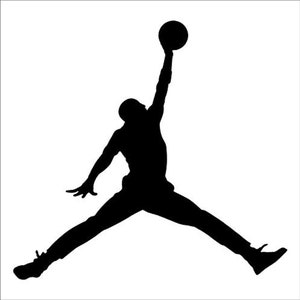 Greatman Air Jordan - Decal Sticker in Black (Set of 2)- 5.5 inches- For Laptop, Computers, Van, Trucks, Car etc.