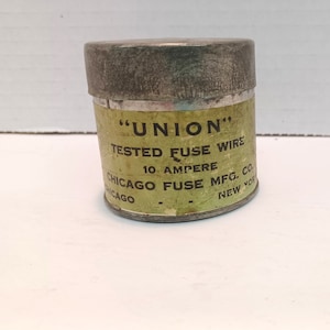 Vintage Chicago Fuse Mfg Co. Fuse Wire Tin - Empty