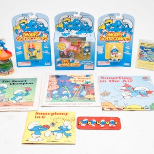 Vintage Smurf Collection, Figurines, Vinyl Records, Books, Cassette Tape, Gumball/Candy Machine Dispenser