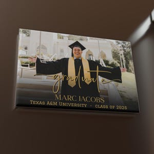 Graduate Photo Magnet Rectangle | Personalized Graduation Name Date