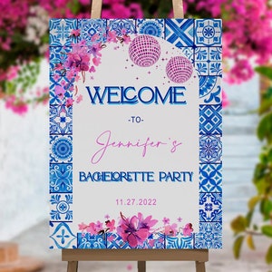 Mamma Mia Bachelorette Welcome Sign, Mamma Mia Party, Disco, Hen Party, Digital, Instant Download, Editable, BBST