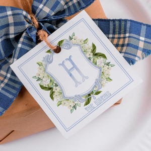 Monogram visitekaartje, cadeaukaartje, bijlagekaart volwassen, familiekaart, gepersonaliseerd, vierkant cadeaukaartje, bijlagekaart vrouwen, digitaal, bewerkbaar