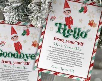 Editable Elf Hello Letter, Elf Return, Elf Goodbye Letter, Greetings From Elf, Elf I'm Back, Elf Arrival, Elf Farewell Mail, Digital,Instant