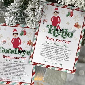 Bewerkbare Elf Hello Letter, Elf Return, Elf Goodbye Letter, Greetings From Elf, Elf I'm Back, Elf Arrival, Elf Farewell Mail, Digitaal, Instant
