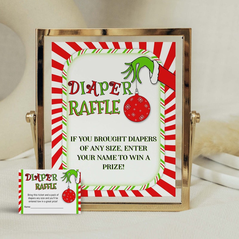 Diaper Raffle Grinch Sign Etsy UK