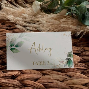 Edytowalna Karta Miejsca, Rocznica Ślubu, Zieleń, Wieczór Panieński, Ślub, Baby Shower, Urodziny, Złoto, Cyfrowy, Natychmiastowy