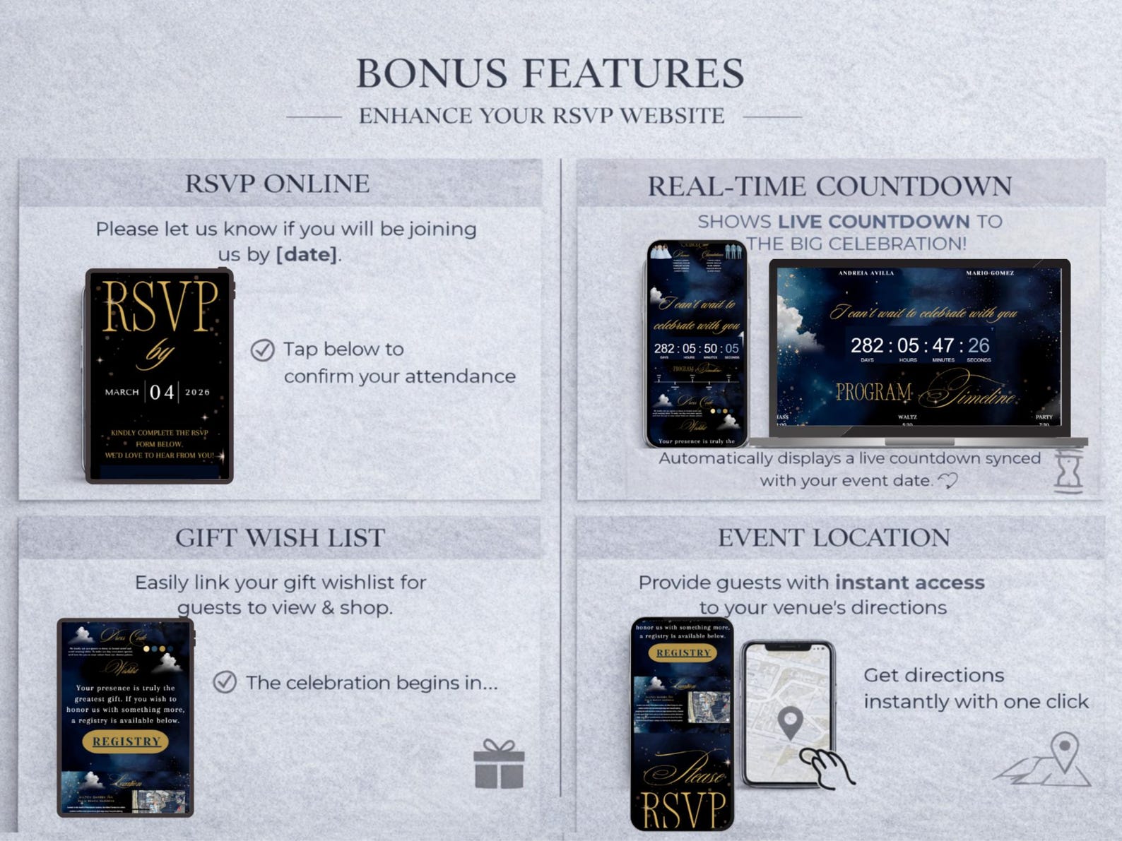 A Night Under the Stars Canva Website Template, Galaxy Quinceañera ...